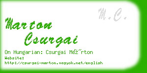 marton csurgai business card